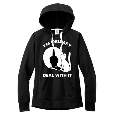 Funny Cat Cat Shadow IM Grumpy Deal With It Women's Fleece Hoodie