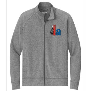 Funny Cat Comma La Kamala Harris For President 2024 Election Stretch Full-Zip Cadet Jacket