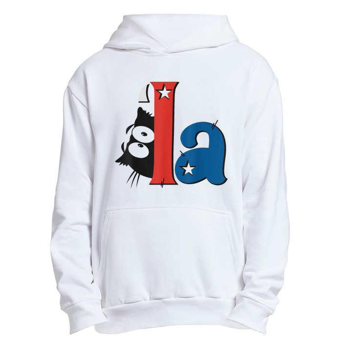 Funny Cat Comma La Kamala Harris For President 2024 Election Urban Pullover Hoodie