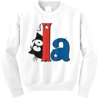 Funny Cat Comma La Kamala Harris For President 2024 Election Kids Sweatshirt