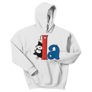 Funny Cat Comma La Kamala Harris For President 2024 Election Kids Hoodie