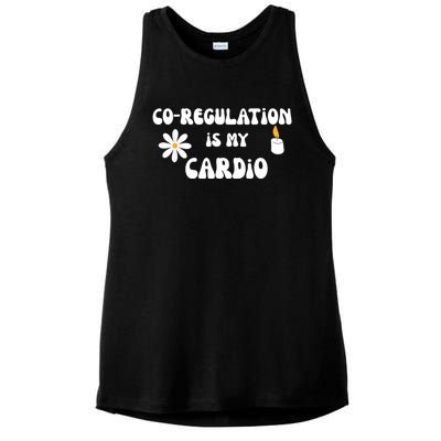 Flower Candle Co Regulation Is My Cardio Groovy Flowers Candle Wick Ladies PosiCharge Tri-Blend Wicking Tank