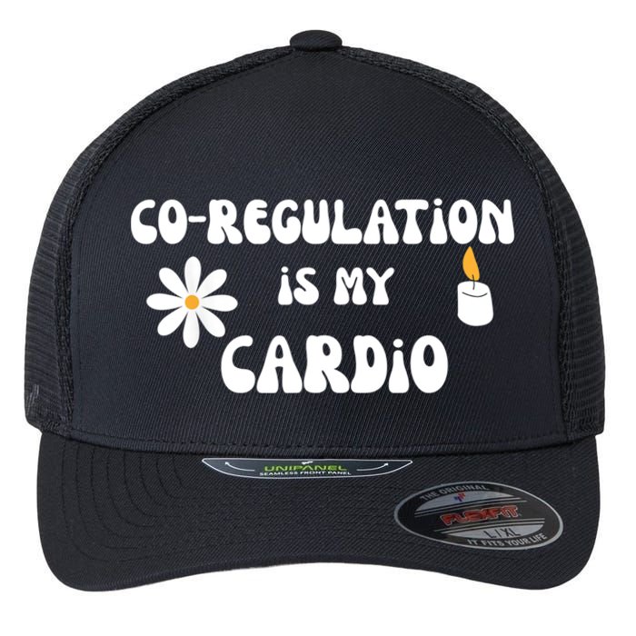 Flower Candle Co Regulation Is My Cardio Groovy Flowers Candle Wick Flexfit Unipanel Trucker Cap