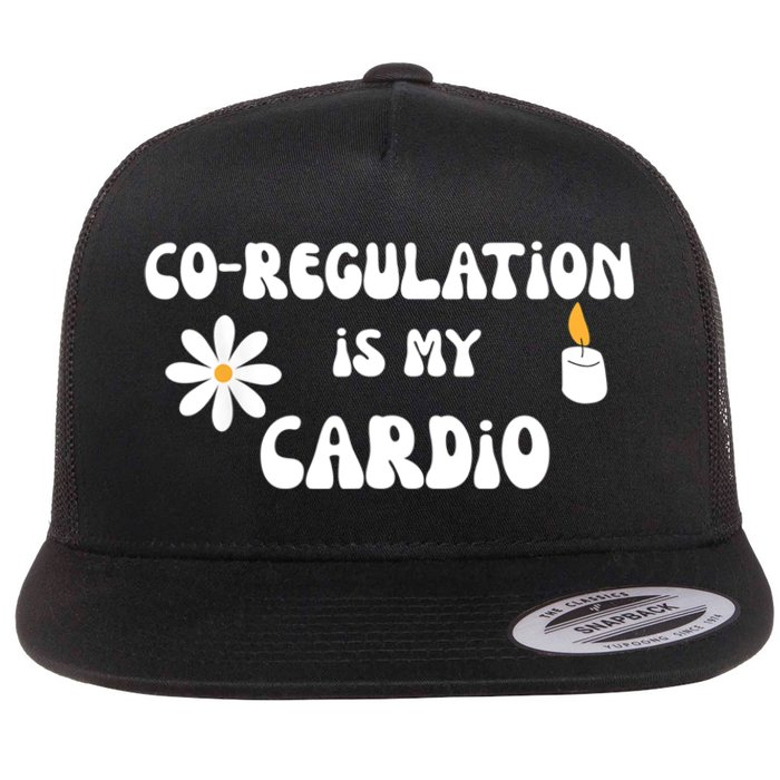 Flower Candle Co Regulation Is My Cardio Groovy Flowers Candle Wick Flat Bill Trucker Hat