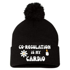 Flower Candle Co Regulation Is My Cardio Groovy Flowers Candle Wick Pom Pom 12in Knit Beanie