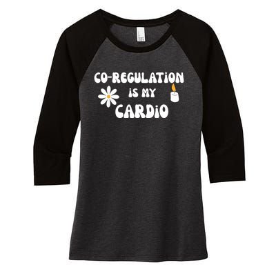 Flower Candle Co Regulation Is My Cardio Groovy Flowers Candle Wick Women's Tri-Blend 3/4-Sleeve Raglan Shirt