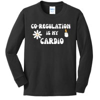 Flower Candle Co Regulation Is My Cardio Groovy Flowers Candle Wick Kids Long Sleeve Shirt