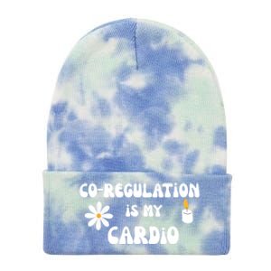 Flower Candle Co Regulation Is My Cardio Groovy Flowers Candle Wick Tie Dye 12in Knit Beanie