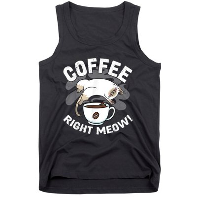 Funny Coffee , Coffee Lover , Cute Cat Tank Top