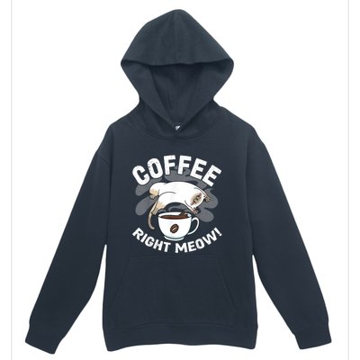 Funny Coffee , Coffee Lover , Cute Cat Urban Pullover Hoodie