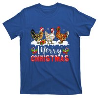 Funny Christmas Chicken Santa Hat Lights Xmas Holiday T-Shirt