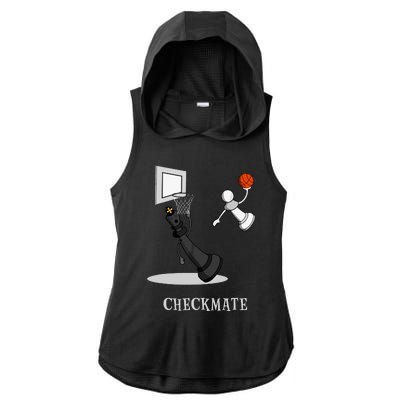 Funny Checkmate Chess Basketball Game Board King Pawn Piece Ladies PosiCharge Tri-Blend Wicking Draft Hoodie Tank