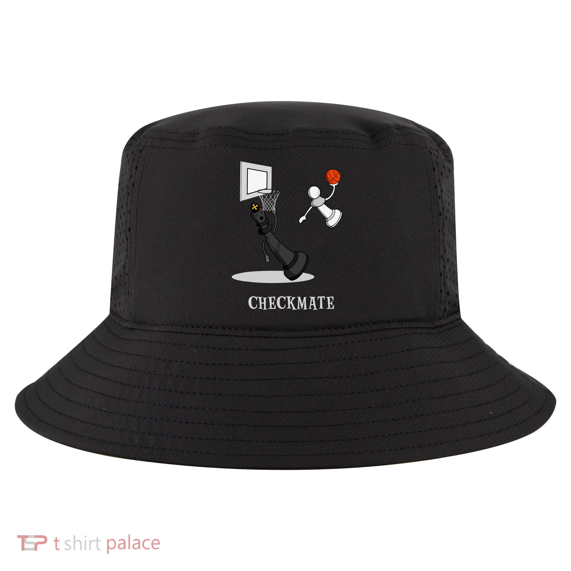 Funny Checkmate Chess Basketball Game Board King Pawn Piece Cool Comfort Performance Bucket Hat