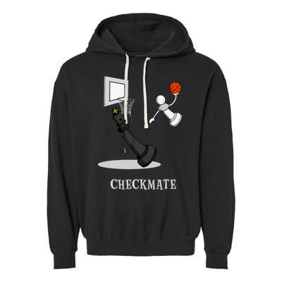 Funny Checkmate Chess Basketball Game Board King Pawn Piece Garment-Dyed Fleece Hoodie
