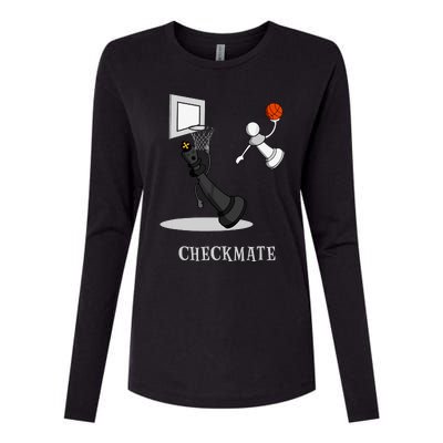 Funny Checkmate Chess Basketball Game Board King Pawn Piece Womens Cotton Relaxed Long Sleeve T-Shirt