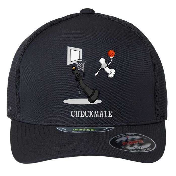 Funny Checkmate Chess Basketball Game Board King Pawn Piece Flexfit Unipanel Trucker Cap