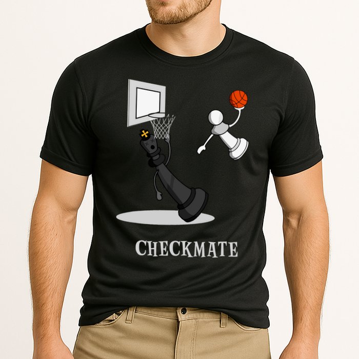Funny Checkmate Chess Basketball Game Board King Pawn Piece Cooling Performance Crew T-Shirt