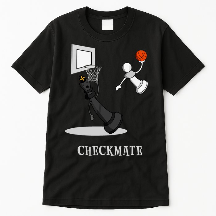 Funny Checkmate Chess Basketball Game Board King Pawn Piece Tall T-Shirt