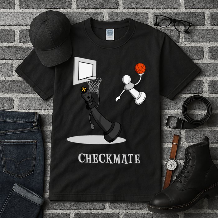 Funny Checkmate Chess Basketball Game Board King Pawn Piece Tall T-Shirt