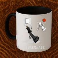 Funny Checkmate Chess Basketball Game Board King Pawn Piece Mug