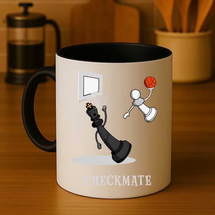 Funny Checkmate Chess Basketball Game Board King Pawn Piece Mug