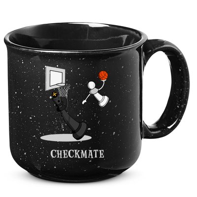 Funny Checkmate Chess Basketball Game Board King Pawn Piece 15oz Campfire Ceramic Mug