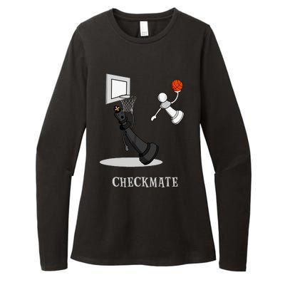 Funny Checkmate Chess Basketball Game Board King Pawn Piece Womens CVC Long Sleeve Shirt