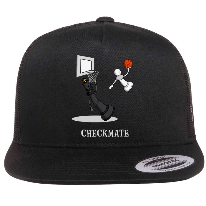 Funny Checkmate Chess Basketball Game Board King Pawn Piece Flat Bill Trucker Hat