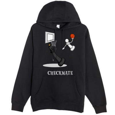 Funny Checkmate Chess Basketball Game Board King Pawn Piece Premium Pullover Hoodie