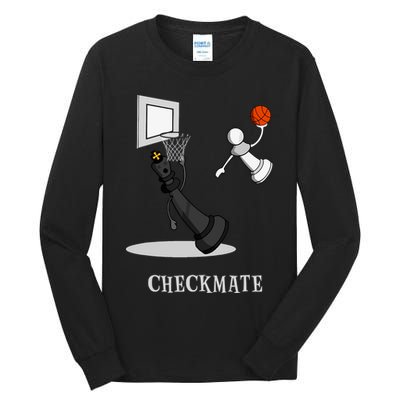 Funny Checkmate Chess Basketball Game Board King Pawn Piece Tall Long Sleeve T-Shirt