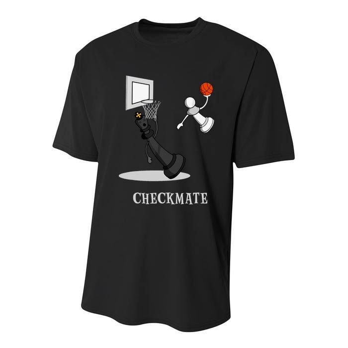 Funny Checkmate Chess Basketball Game Board King Pawn Piece Youth Performance Sprint T-Shirt