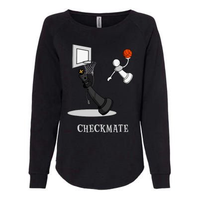 Funny Checkmate Chess Basketball Game Board King Pawn Piece Womens California Wash Sweatshirt