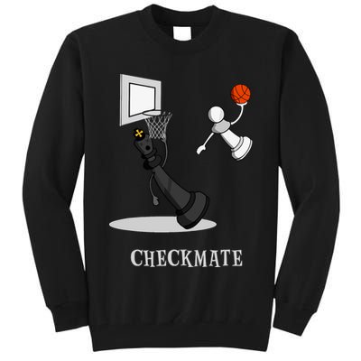 Funny Checkmate Chess Basketball Game Board King Pawn Piece Tall Sweatshirt