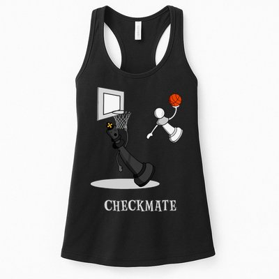 Funny Checkmate Chess Basketball Game Board King Pawn Piece Womens Tank Top