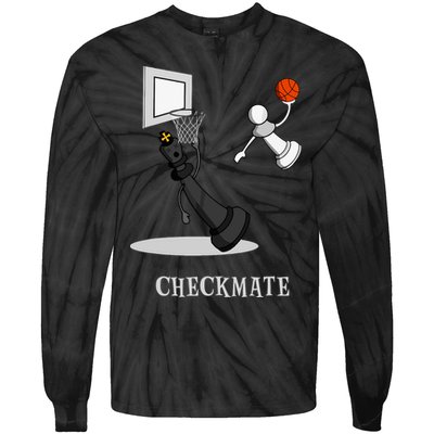 Funny Checkmate Chess Basketball Game Board King Pawn Piece Tie-Dye Long Sleeve Shirt
