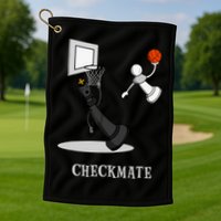 Funny Checkmate Chess Basketball Game Board King Pawn Piece Golf Towel