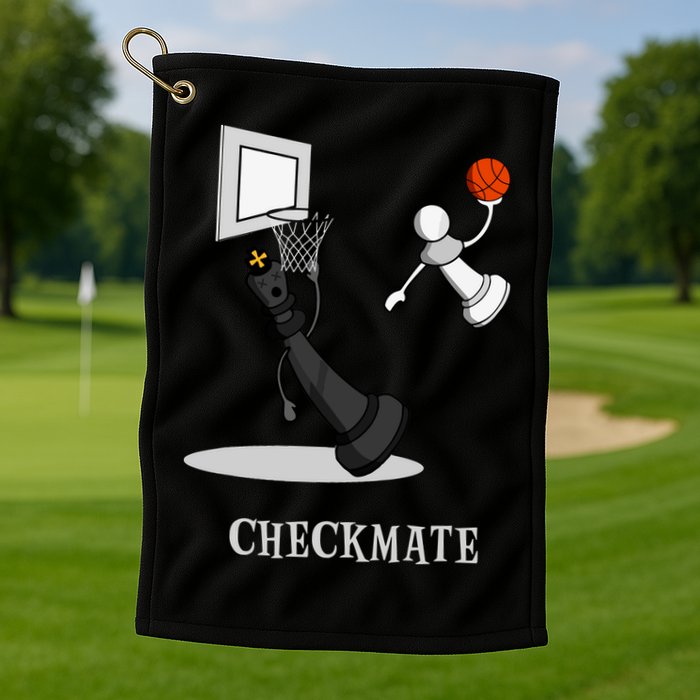Funny Checkmate Chess Basketball Game Board King Pawn Piece Golf Towel