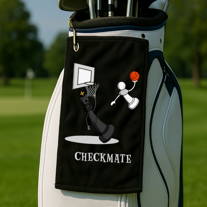 Funny Checkmate Chess Basketball Game Board King Pawn Piece Golf Towel