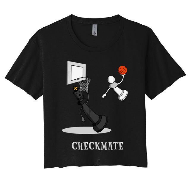 Funny Checkmate Chess Basketball Game Board King Pawn Piece Crop Top