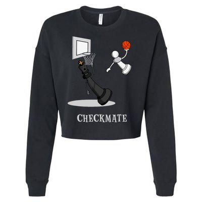 Funny Checkmate Chess Basketball Game Board King Pawn Piece Cropped Pullover Crew