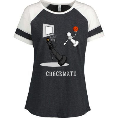 Funny Checkmate Chess Basketball Game Board King Pawn Piece Enza Ladies Jersey Colorblock Tee