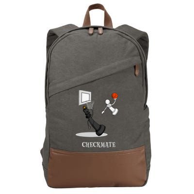 Funny Checkmate Chess Basketball Game Board King Pawn Piece Cotton Canvas Backpack