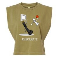 Funny Checkmate Chess Basketball Game Board King Pawn Piece Garment-Dyed Women's Muscle Tee