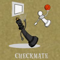 Funny Checkmate Chess Basketball Game Board King Pawn Piece Garment-Dyed Women's Muscle Tee