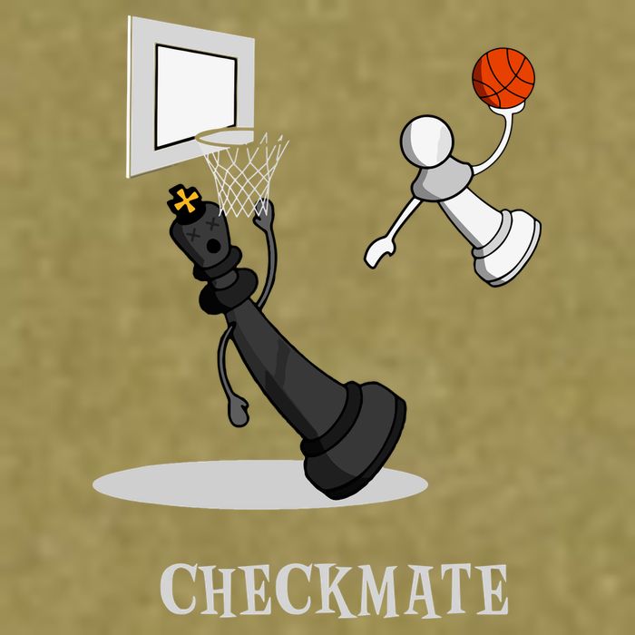 Funny Checkmate Chess Basketball Game Board King Pawn Piece Garment-Dyed Women's Muscle Tee