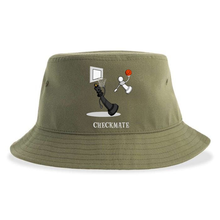Funny Checkmate Chess Basketball Game Board King Pawn Piece Sustainable Bucket Hat