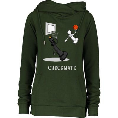 Funny Checkmate Chess Basketball Game Board King Pawn Piece Womens Funnel Neck Pullover Hood