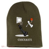 Funny Checkmate Chess Basketball Game Board King Pawn Piece Short Acrylic Beanie