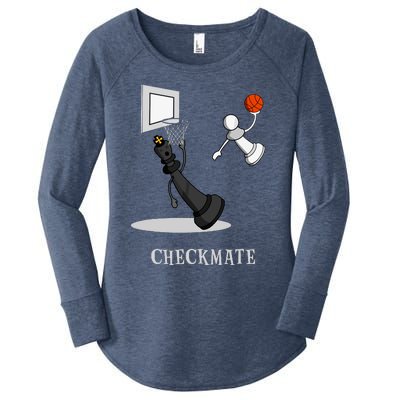 Funny Checkmate Chess Basketball Game Board King Pawn Piece Women's Perfect Tri Tunic Long Sleeve Shirt