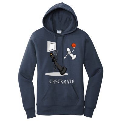 Funny Checkmate Chess Basketball Game Board King Pawn Piece Women's Pullover Hoodie